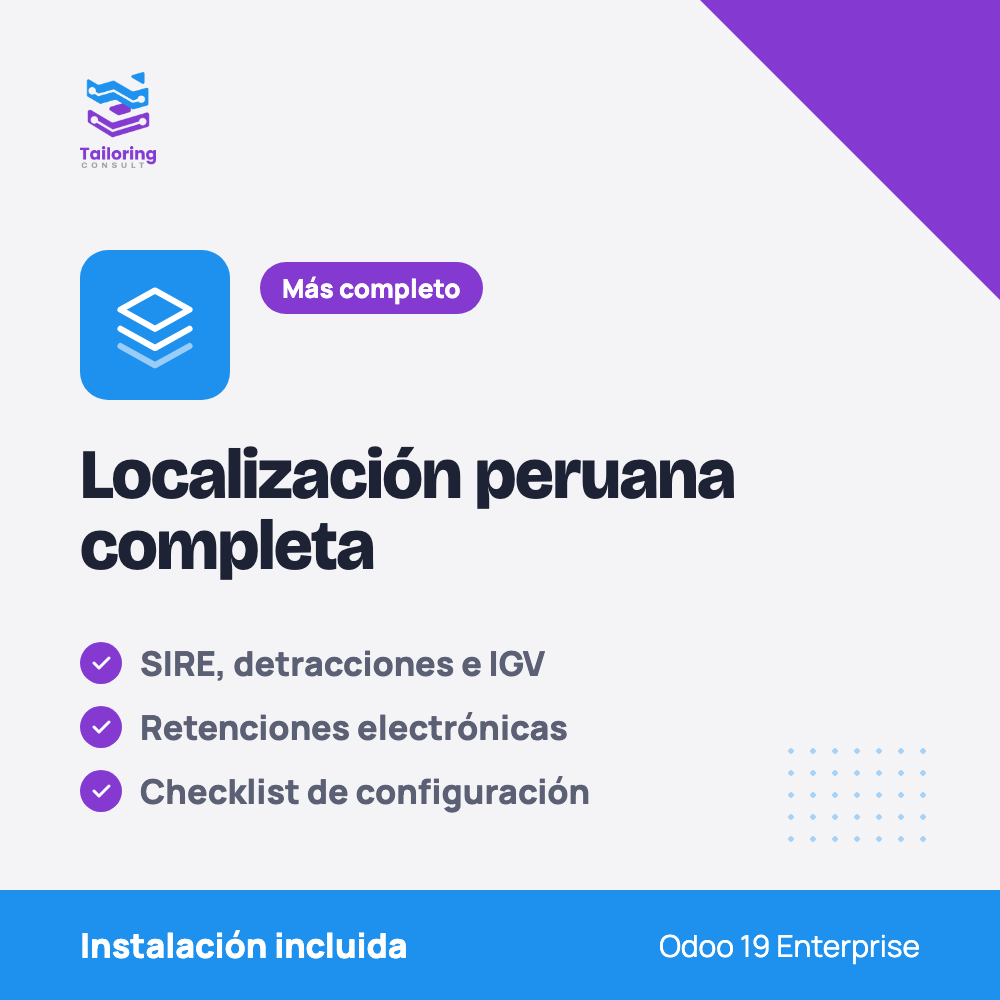 Localización peruana completa — licencia, instalación y configuración